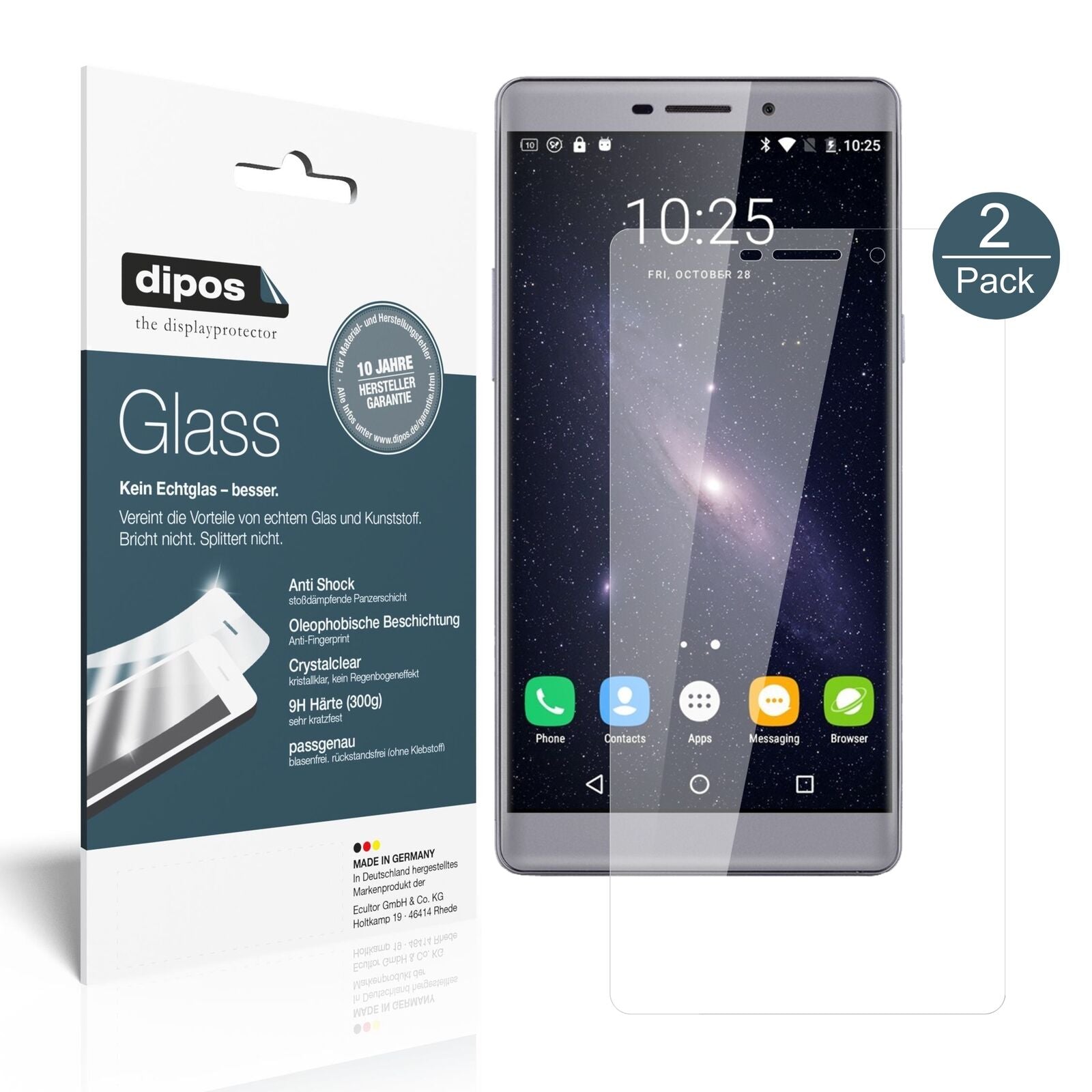 VKWORLDT1 Plus mit aufgebrachter dipos Flex Schutzfolie, glasklare Darstellung ohne Einschränkungen