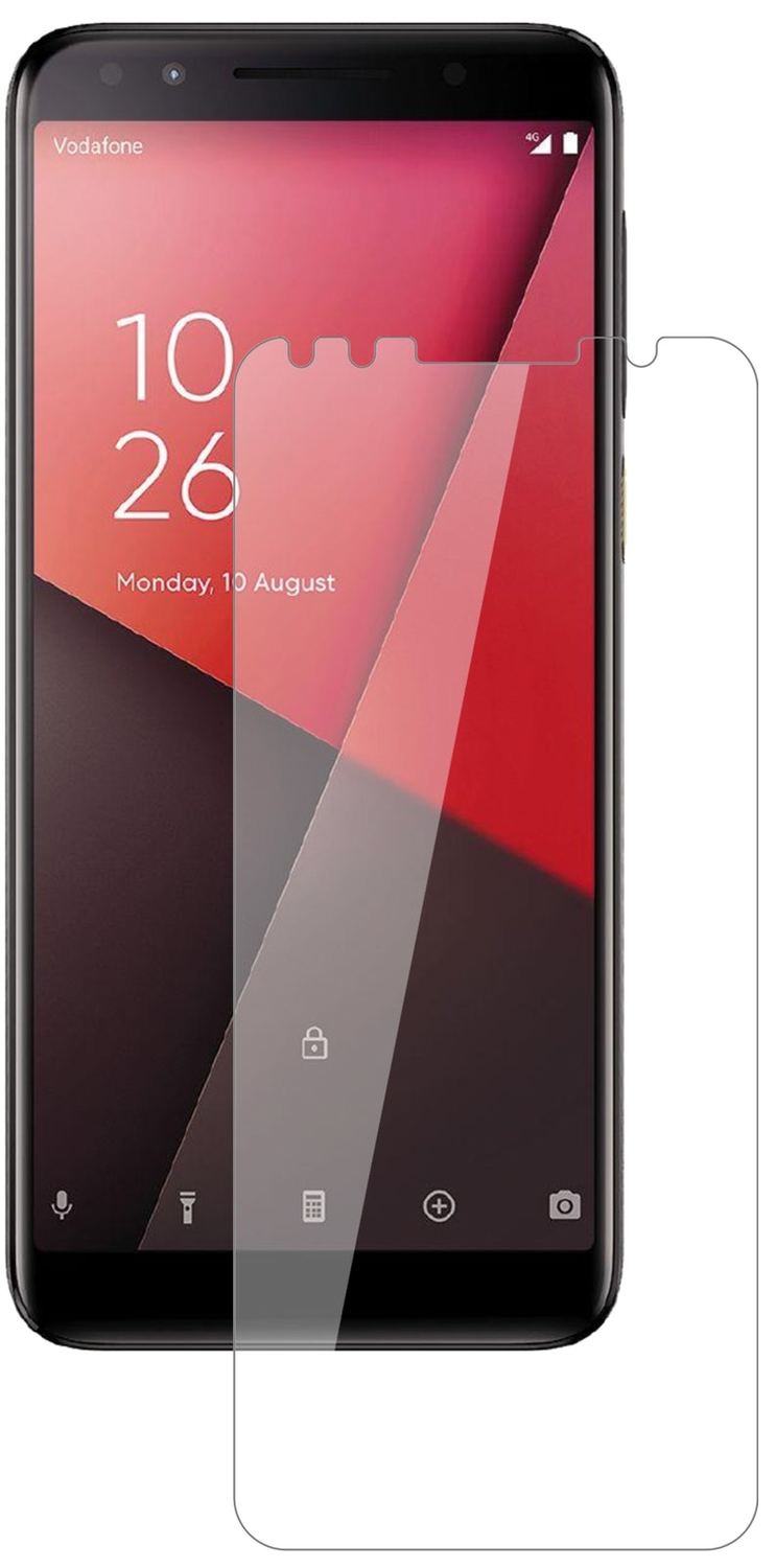 VodafoneSmart N9 mit aufgebrachter dipos Flex Schutzfolie, glasklare Darstellung ohne Einschränkungen