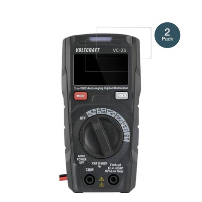 VoltcraftVC191 mit aufgebrachter dipos Flex Schutzfolie, glasklare Darstellung ohne Einschränkungen