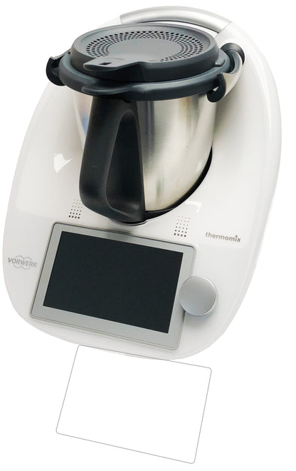 VorwerkThermomix TM6 mit aufgebrachter dipos Flex Schutzfolie, glasklare Darstellung ohne Einschränkungen