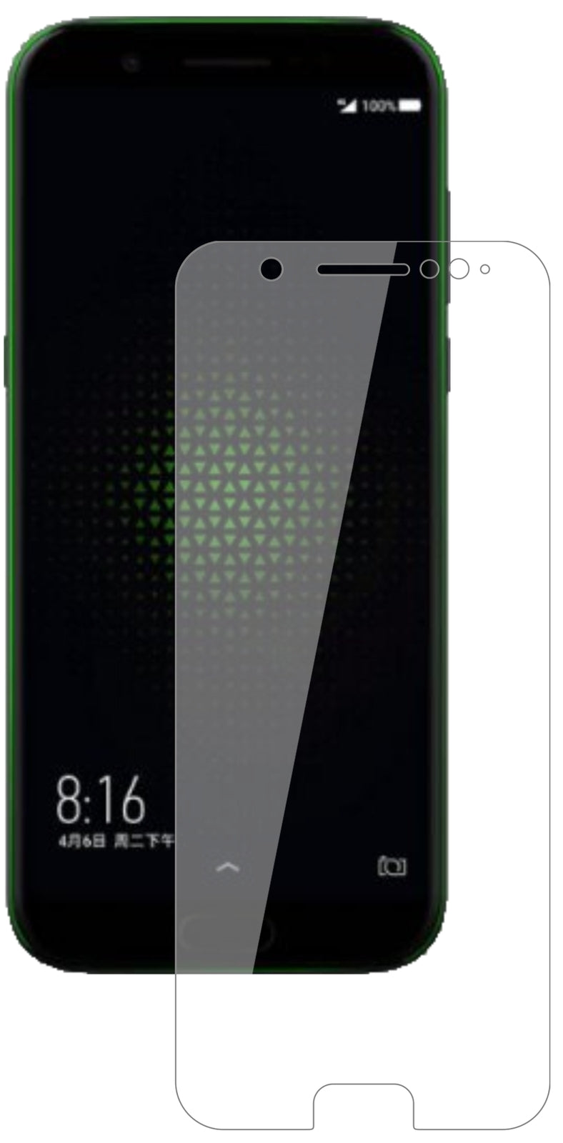 XiaomiBlack Shark mit aufgebrachter dipos Flex Schutzfolie, glasklare Darstellung ohne Einschränkungen