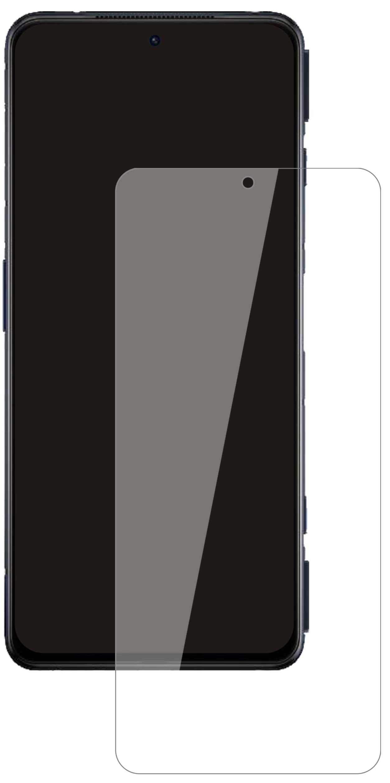 XiaomiBlack Shark 4S Pro mit aufgebrachter dipos Flex Schutzfolie, glasklare Darstellung ohne Einschränkungen