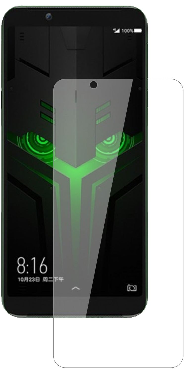XiaomiBlack Shark Helo mit aufgebrachter dipos Flex Schutzfolie, glasklare Darstellung ohne Einschränkungen