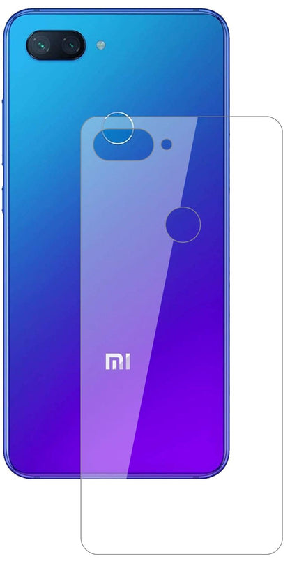 XiaomiMi 8 Lite Rückseite mit aufgebrachter dipos Flex Schutzfolie, glasklare Darstellung ohne Einschränkungen