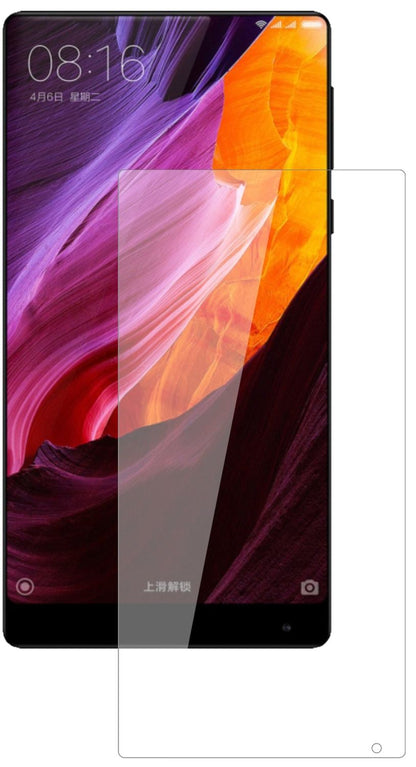 XiaomiMi MIX 2 mit aufgebrachter dipos Flex Schutzfolie, glasklare Darstellung ohne Einschränkungen