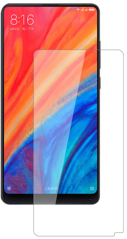 XiaomiMi Mix 2S mit aufgebrachter dipos Flex Schutzfolie, glasklare Darstellung ohne Einschränkungen