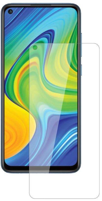 XiaomiRedmi Note 9 mit aufgebrachter dipos Flex Schutzfolie, glasklare Darstellung ohne Einschränkungen