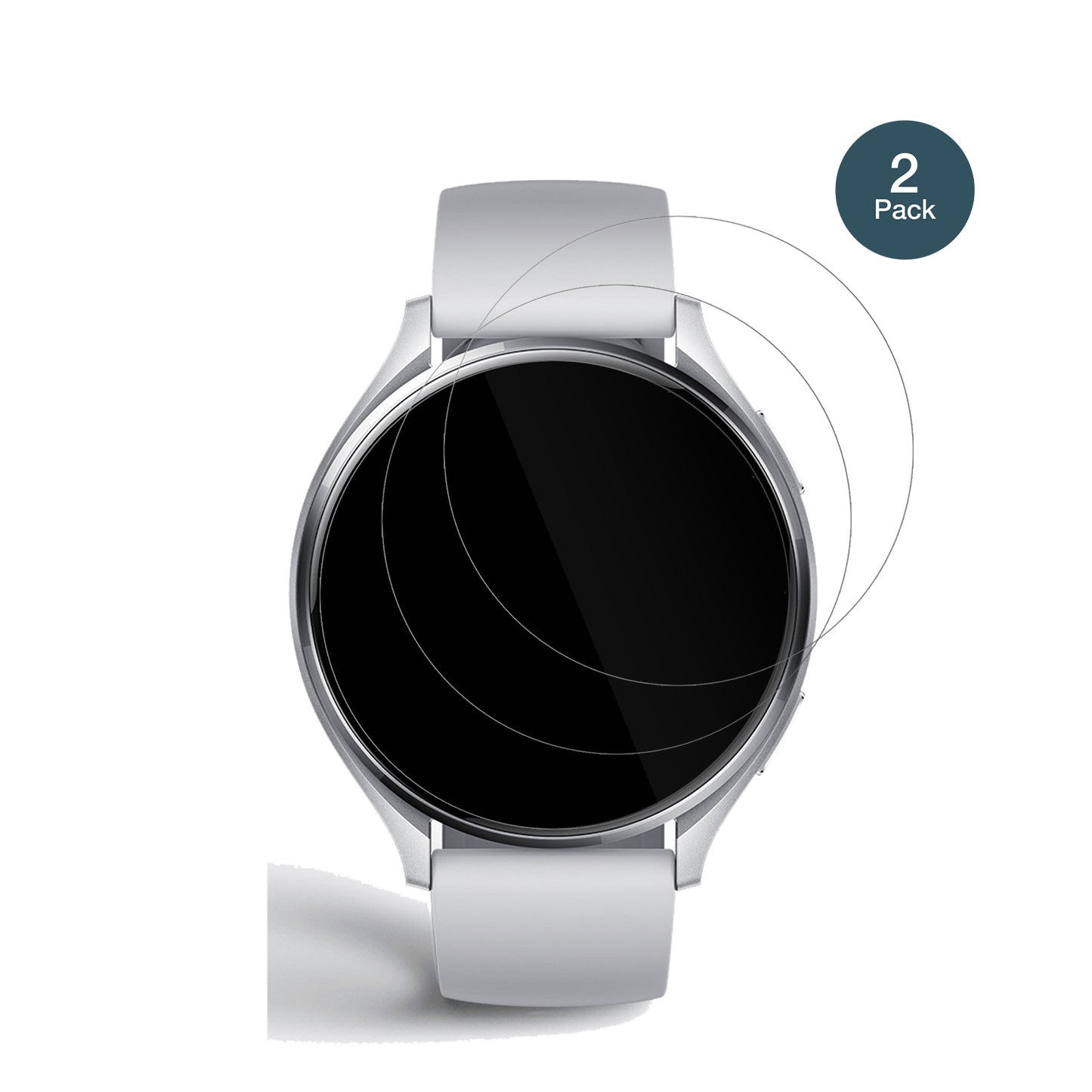 XiaomiWatch 2 mit aufgebrachter dipos Flex Schutzfolie, glasklare Darstellung ohne Einschränkungen
