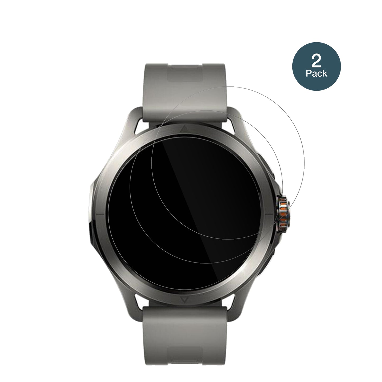 XiaomiWatch S4 mit aufgebrachter dipos Flex Schutzfolie, glasklare Darstellung ohne Einschränkungen