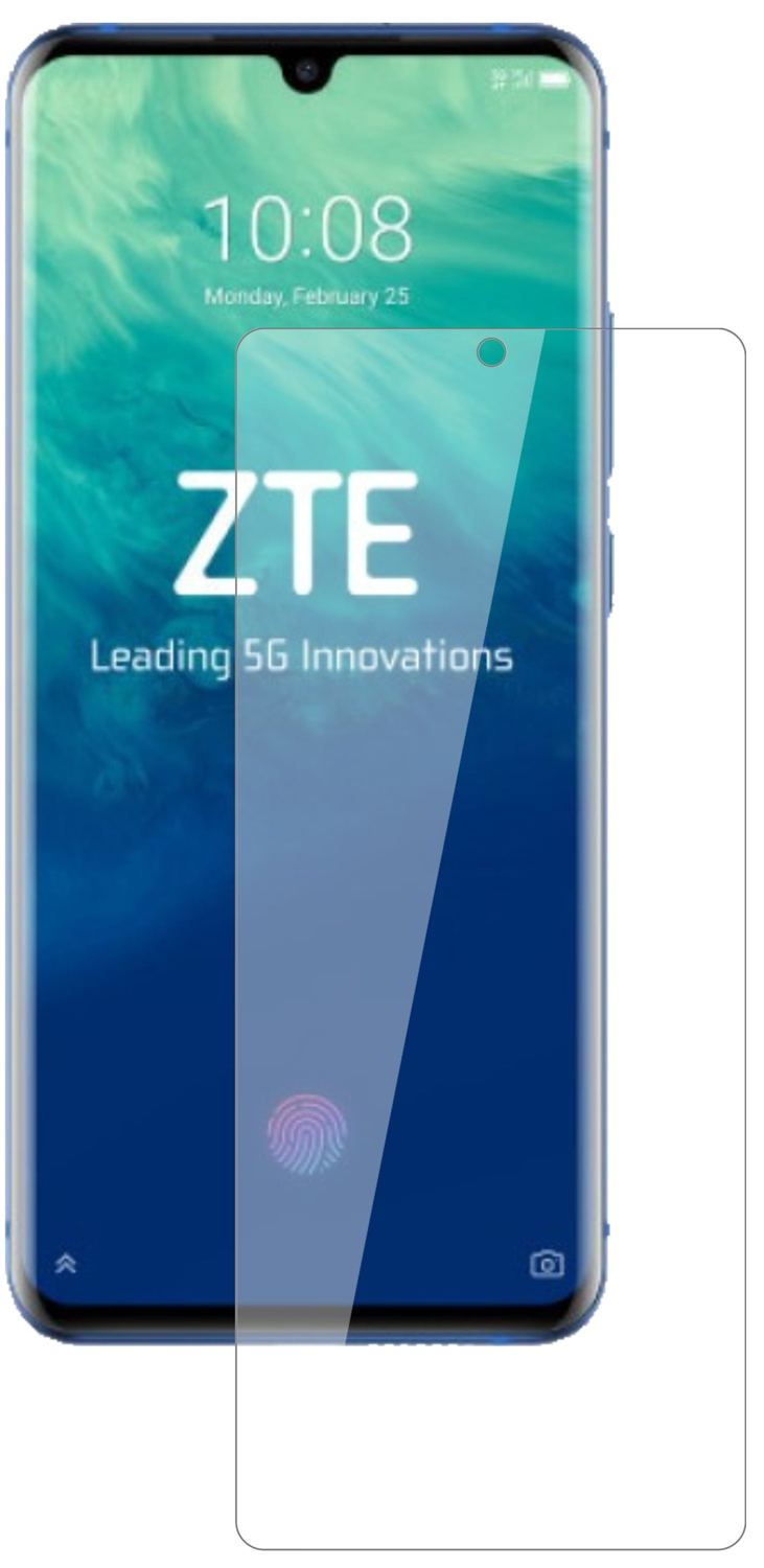 ZTEAxon 10s Pro 5G mit aufgebrachter dipos Flex Schutzfolie, glasklare Darstellung ohne Einschränkungen