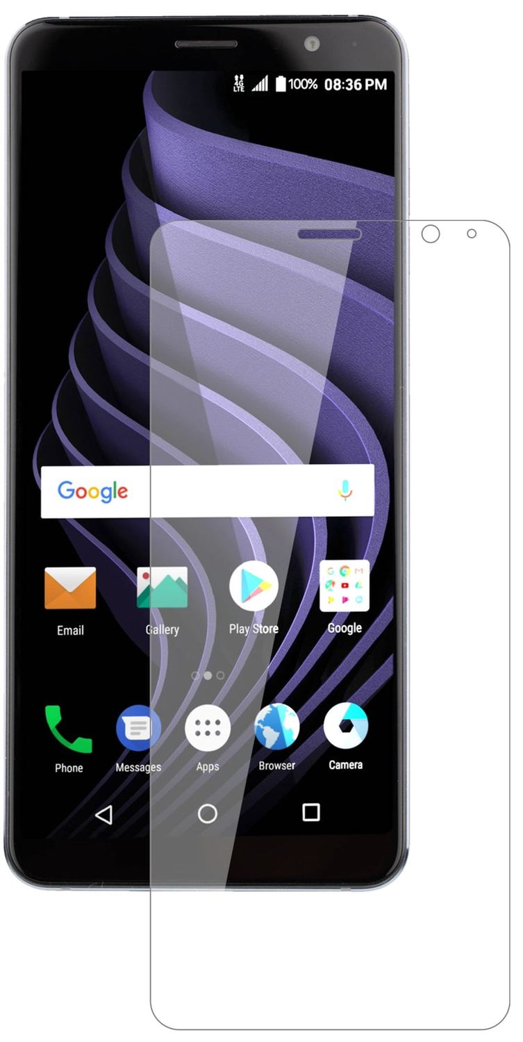 ZTEBlade Max View mit aufgebrachter dipos Flex Schutzfolie, glasklare Darstellung ohne Einschränkungen