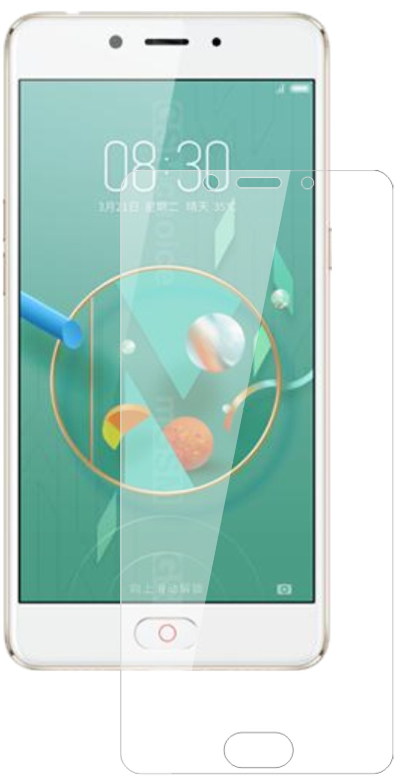 ZTENubia N2 mit aufgebrachter dipos Flex Schutzfolie, glasklare Darstellung ohne Einschränkungen