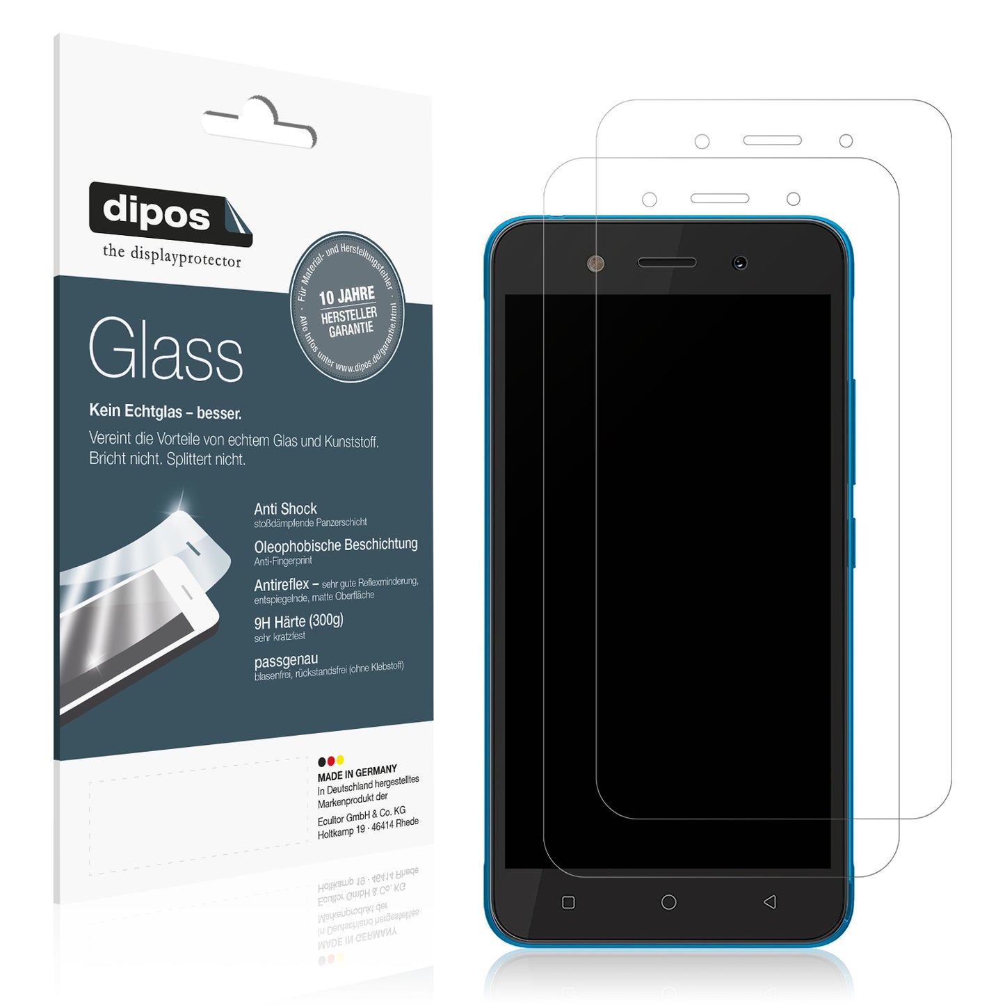 Matte Displayschutzfolie von dipos passend für itel A23 pro, 9H kratzfest und blasenfrei montiert