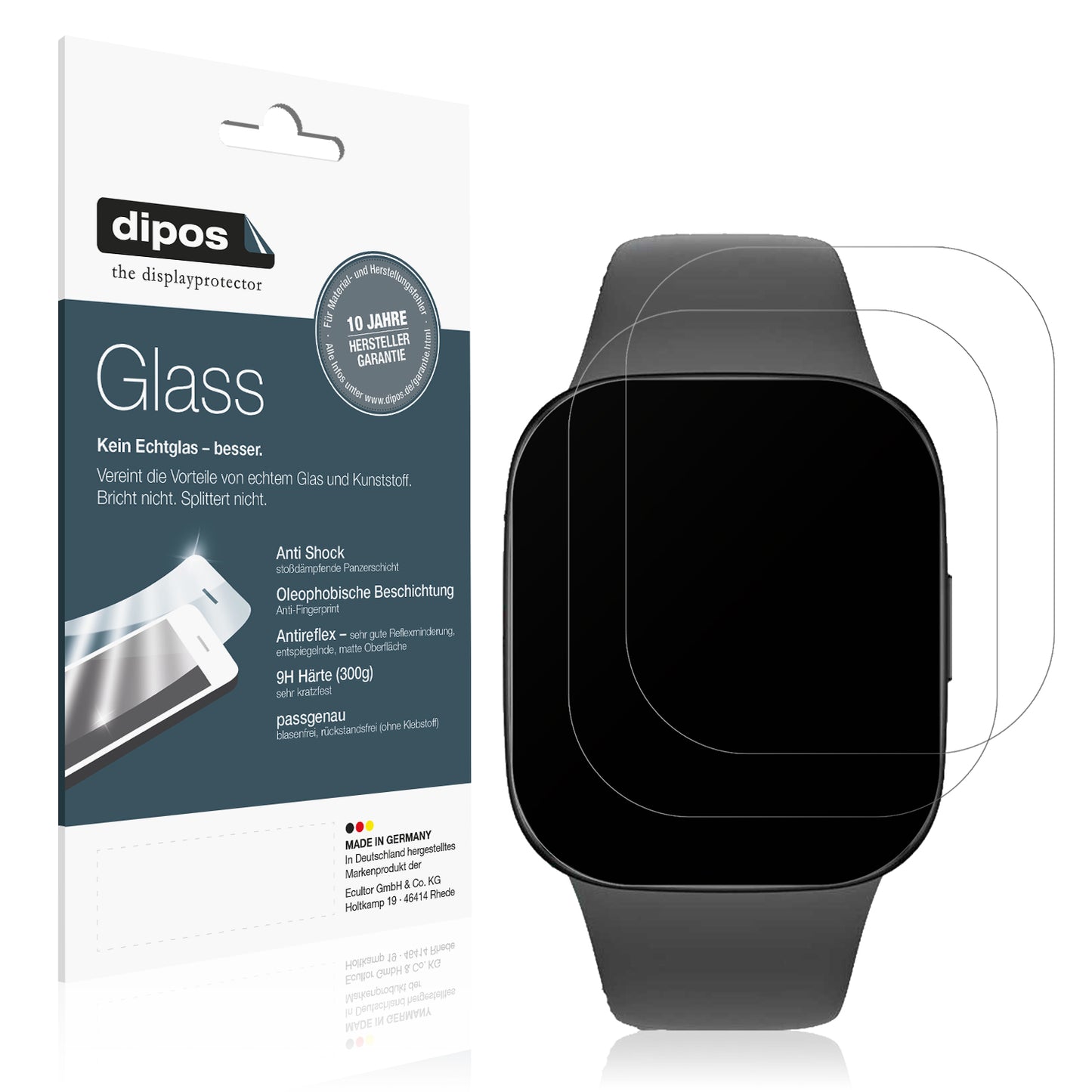 2x 9H Schutzfolie matt für Xiaomi Redmi Watch 3 Panzerfolie