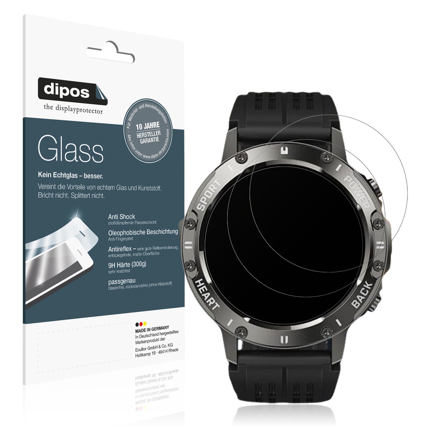 Matte Displayschutzfolie von dipos passend für Gleisa 1.8 Zoll MP3 Player, 9H kratzfest und blasenfrei montiert