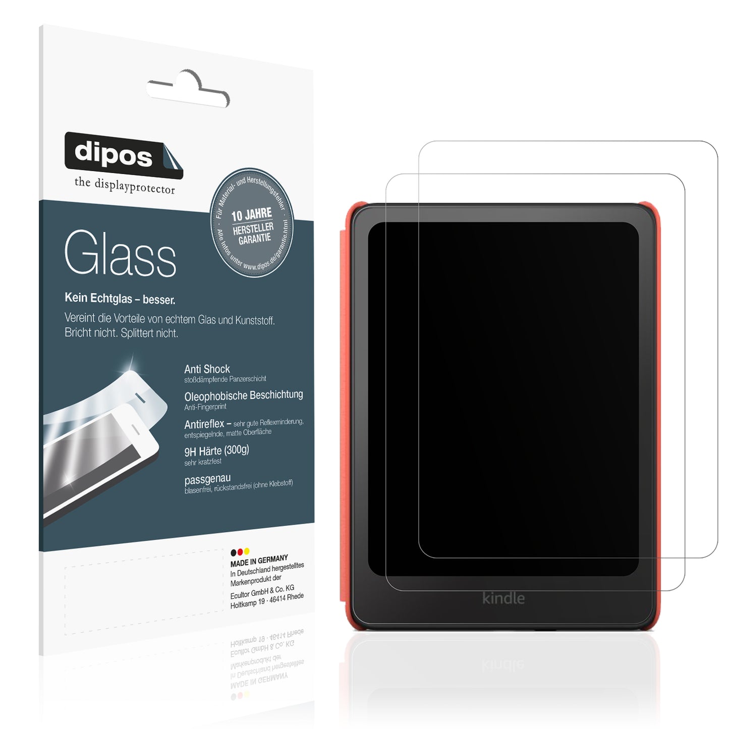2x 9H Schutzfolie matt für Amazon Kindle Colorsoft Kids Panzerfolie