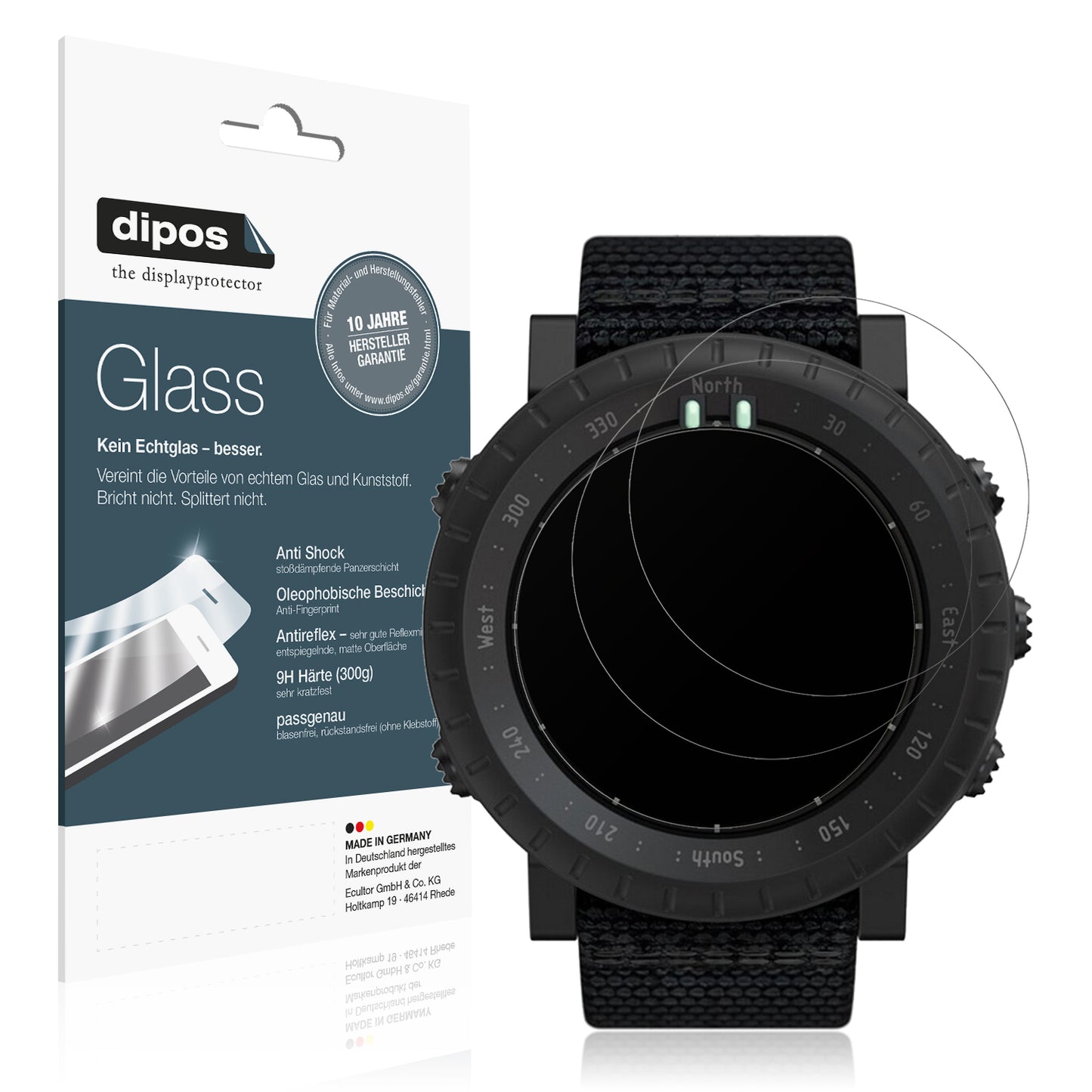 2x 9H Schutzfolie matt für Suunto Core Alpha Panzerfolie