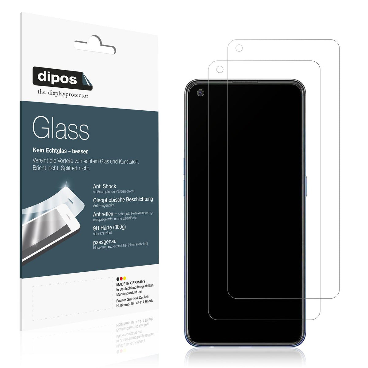 2x 9H Schutzfolie matt für Oppo F19 Panzerfolie