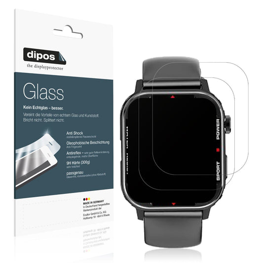 2x 9H Schutzfolie matt für G96 Smartwatch Panzerfolie