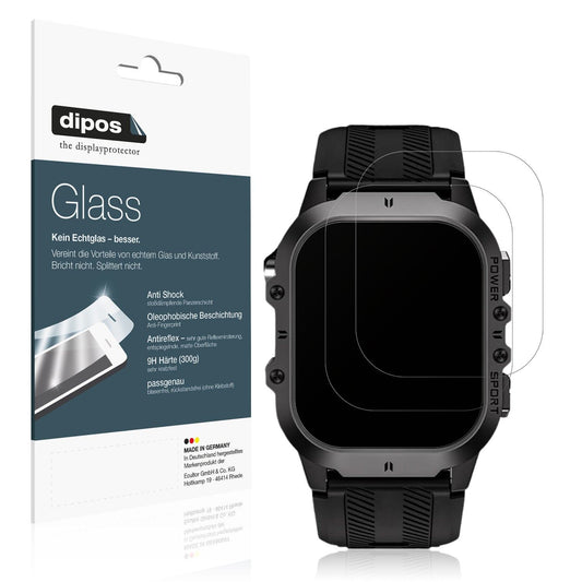 2x 9H Schutzfolie matt für Tesofit Smartwatch 1.85 Zoll Panzerfolie