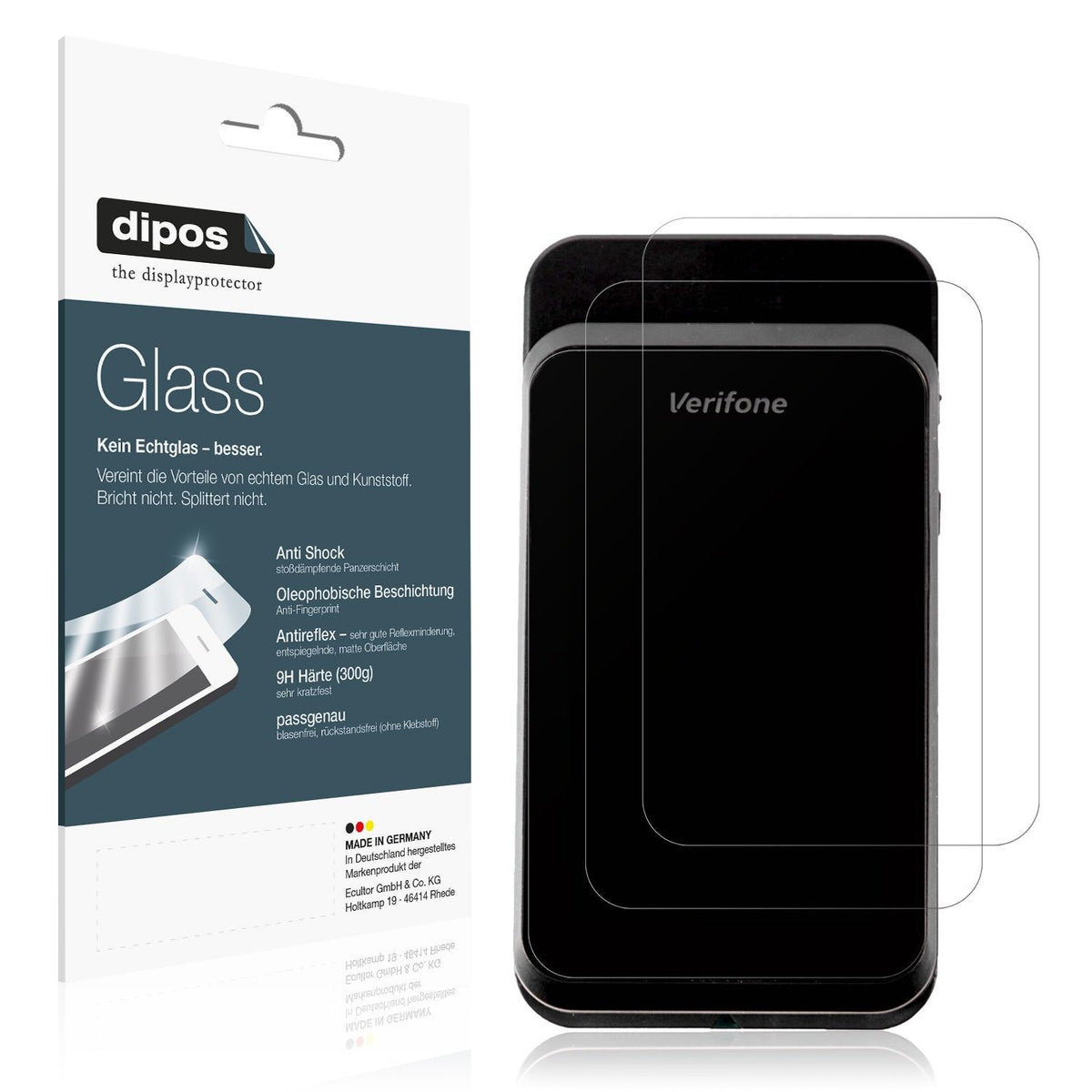 2x 9H Schutzfolie matt für Verifone e280s Panzerfolie