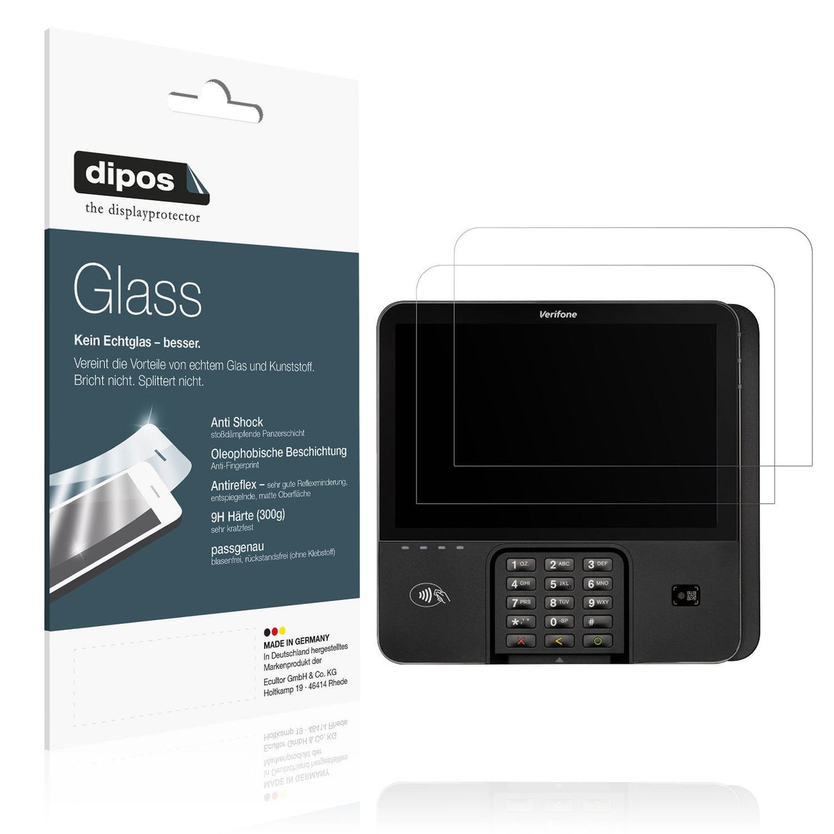 2x 9H Schutzfolie matt für Verifone M440 Panzerfolie