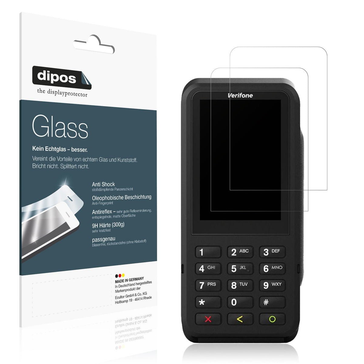 2x 9H Schutzfolie matt für Verifone P630 Panzerfolie