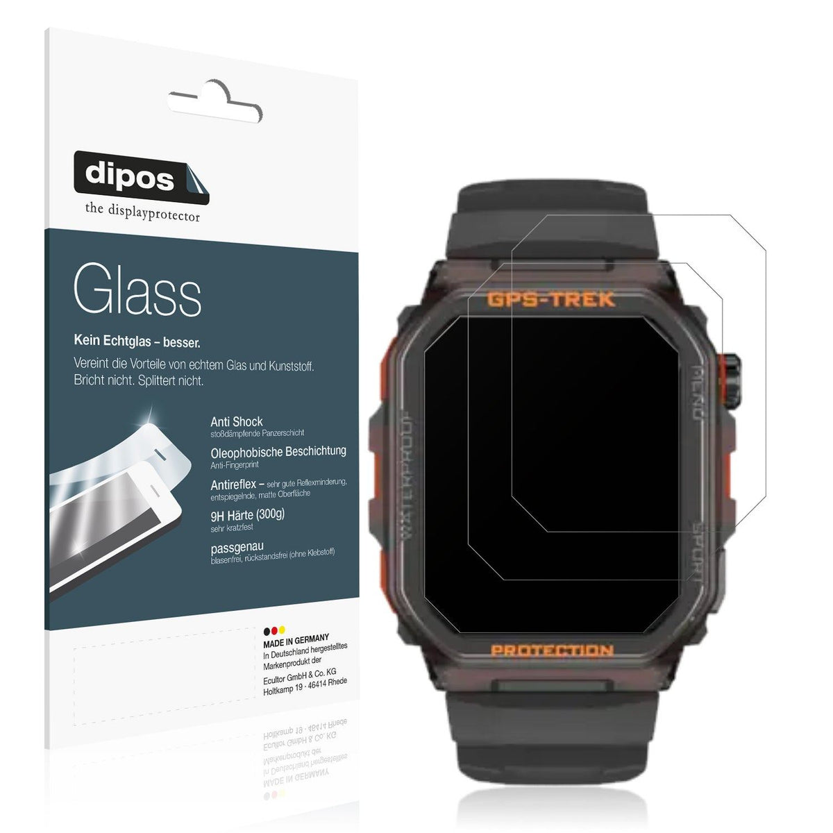 2x 9H Schutzfolie matt für Rogbid Tank G2 Smartwatch Panzerfolie