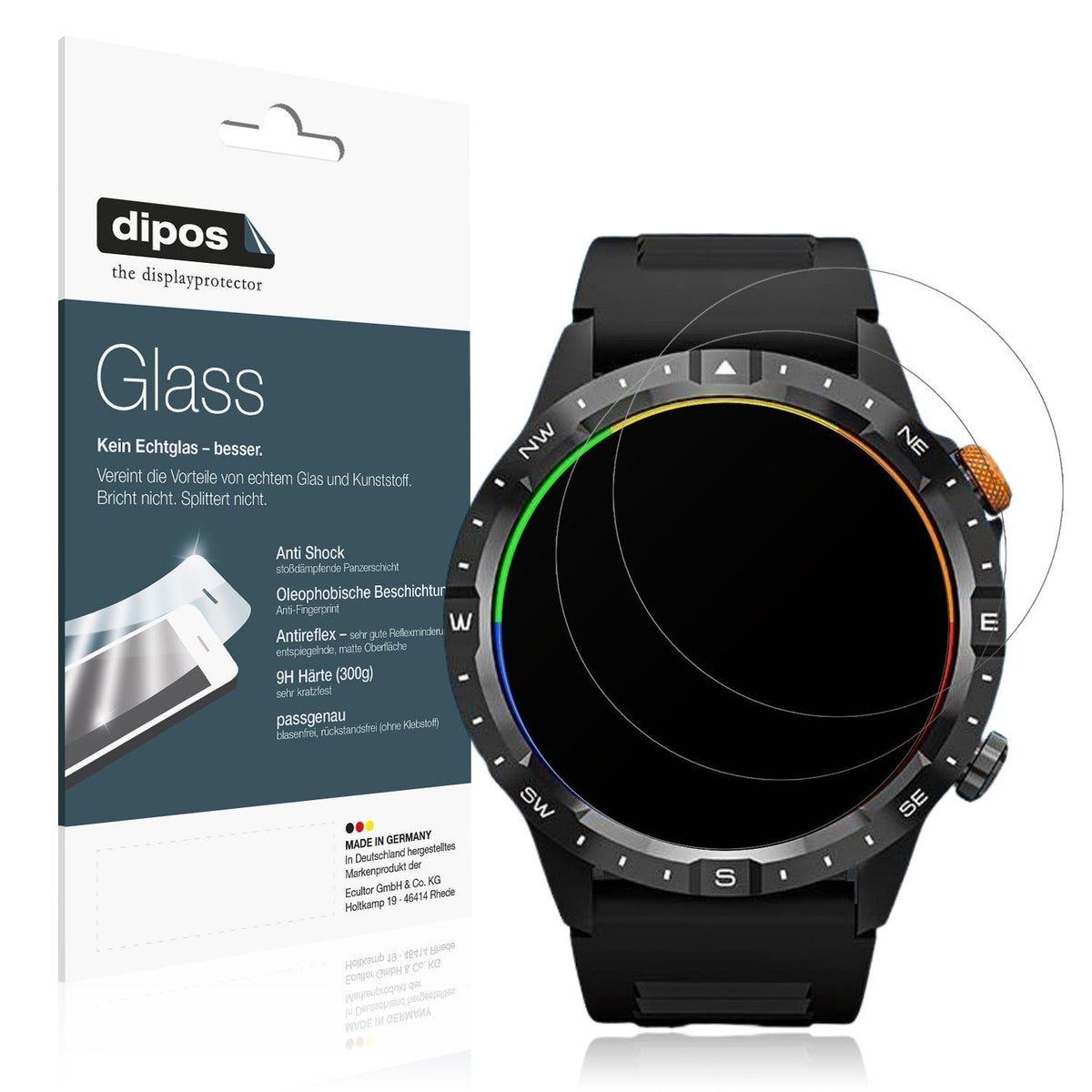 2x 9H Schutzfolie matt für Banlvs Smartwatch 1.39 Zoll Panzerfolie
