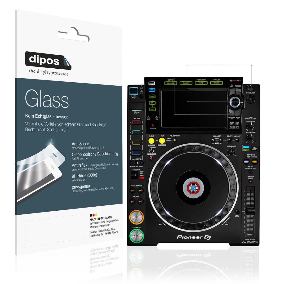 2x 9H Schutzfolie matt für Pioneer CDJ-2000NXS2 Display Panzerfolie
