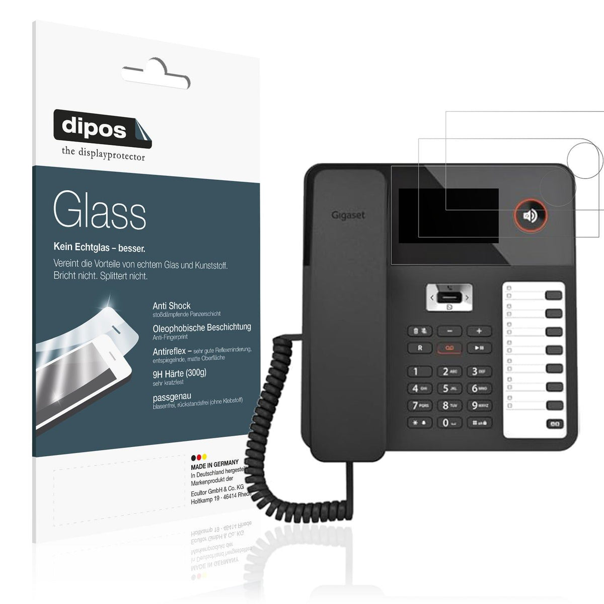 2x 9H Schutzfolie matt für Gigaset Desk 600 Panzerfolie