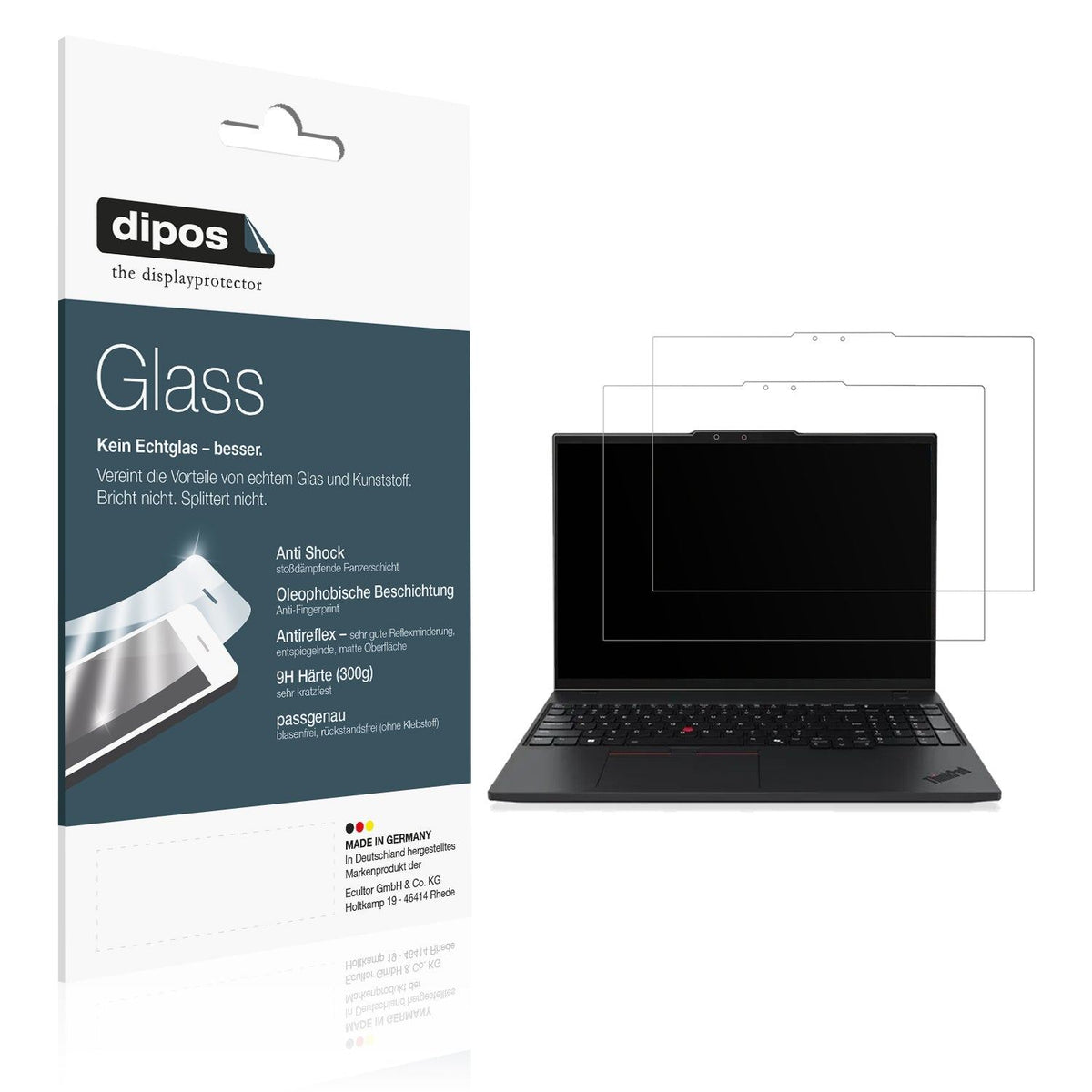 2x 9H Schutzfolie matt für Lenovo ThinkPad P16s Gen4 Panzerfolie