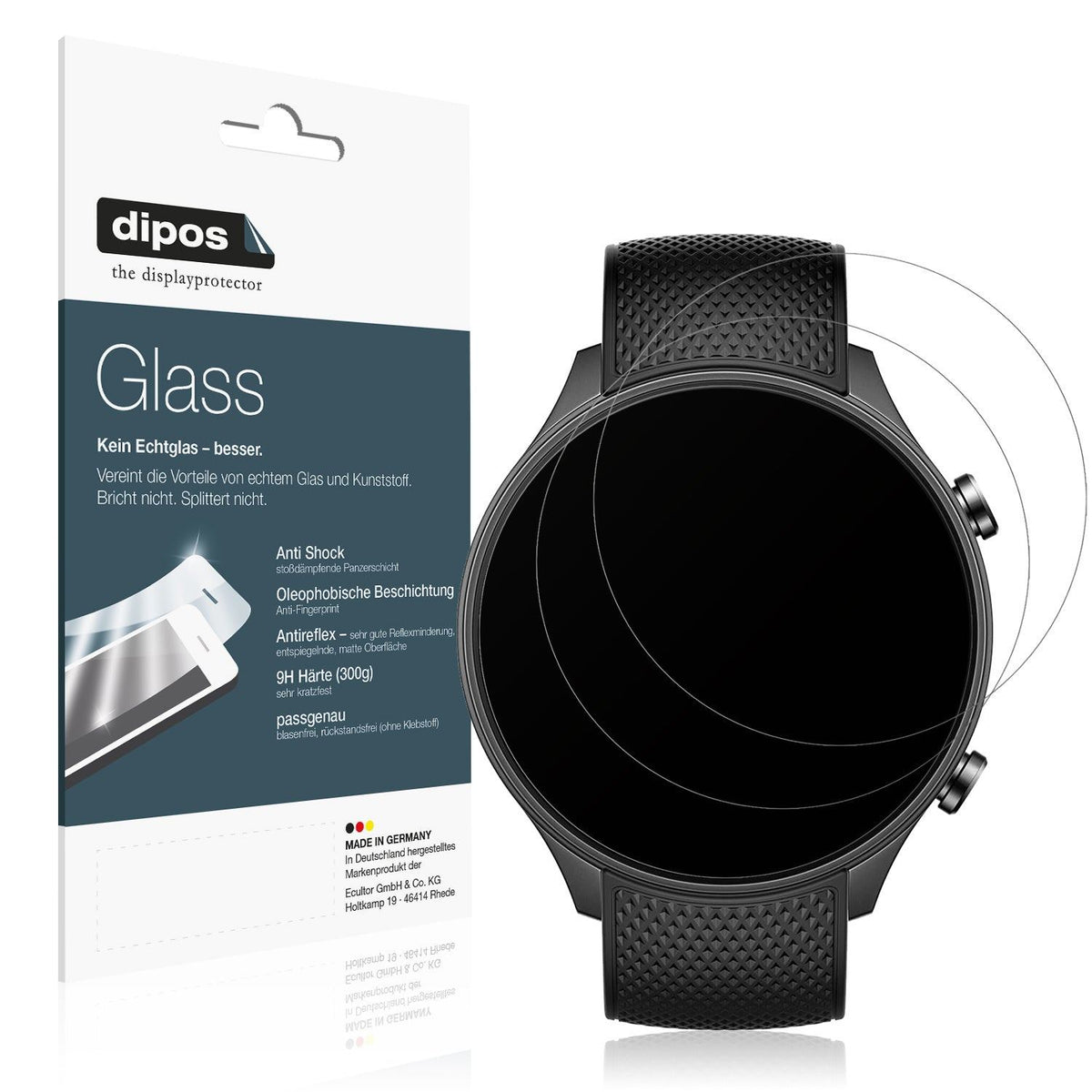 2x 9H Schutzfolie matt für OnePlus Watch 2R Panzerfolie