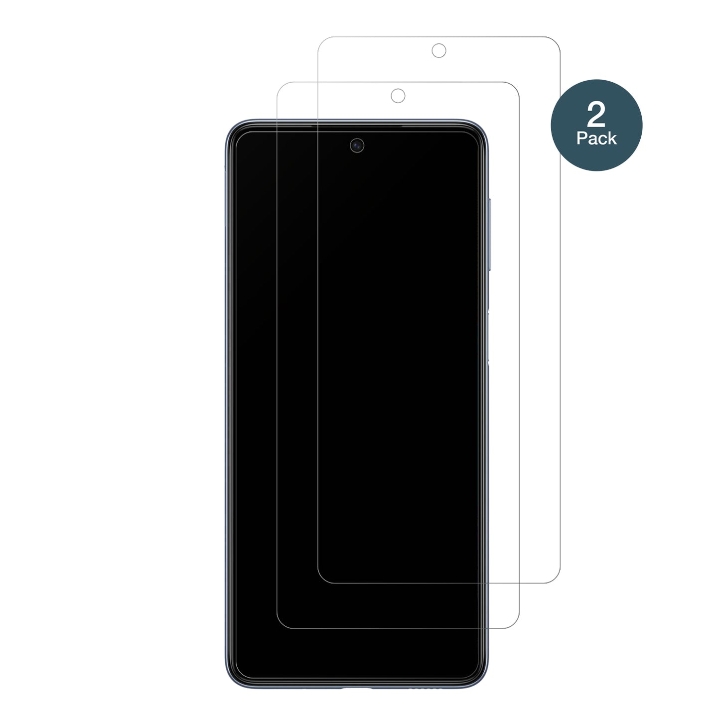 SamsungGalaxy M53 5G mit aufgebrachter dipos Panzerfolie, die lästige Fingerabdrücke minimiert