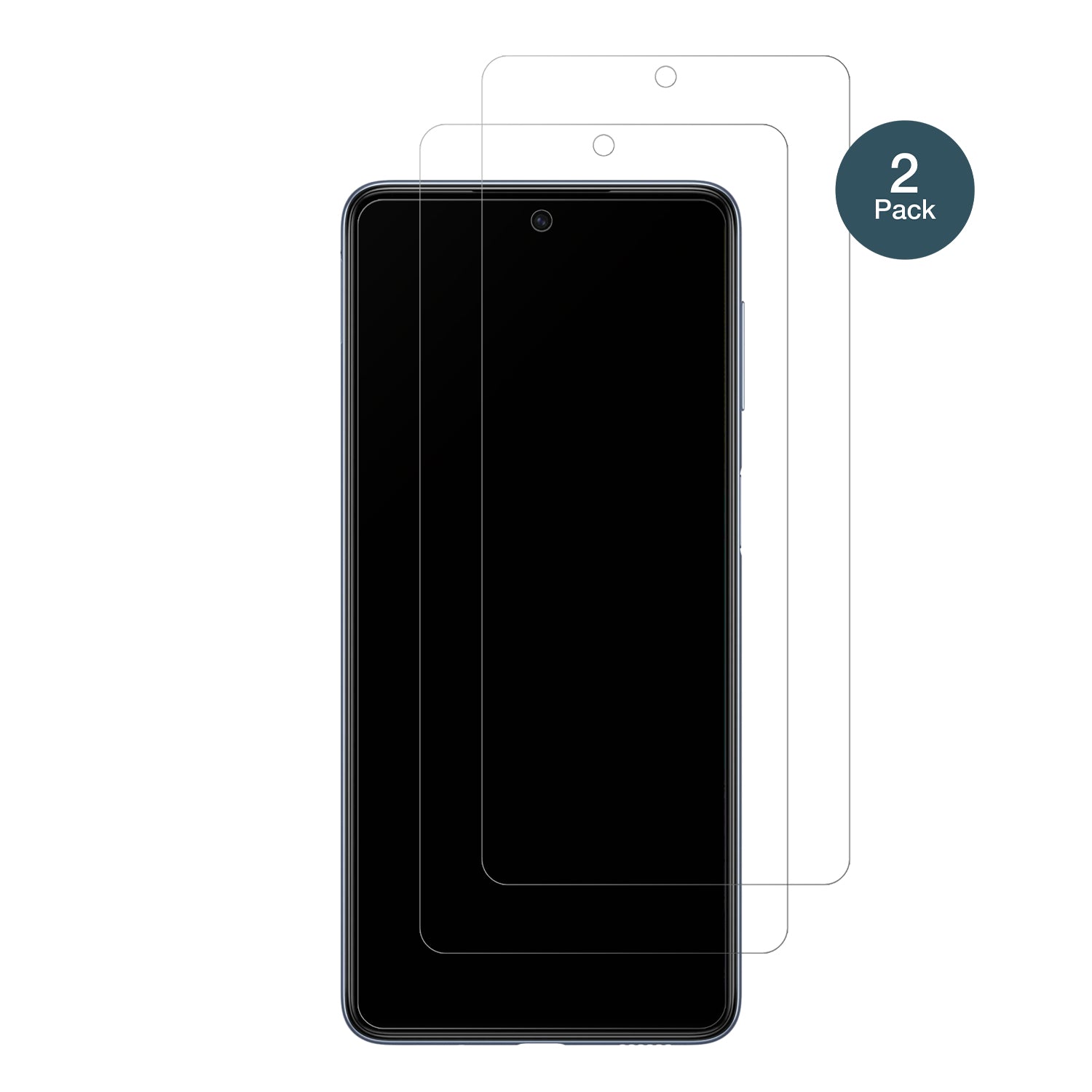 SamsungGalaxy M53 5G mit aufgebrachter dipos Panzerfolie, die lästige Fingerabdrücke minimiert