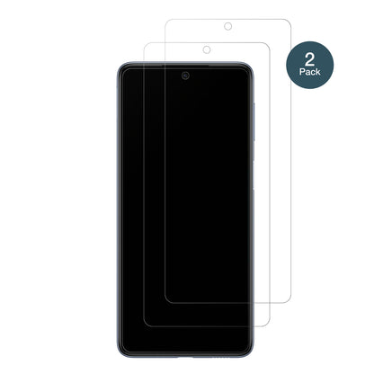 SamsungGalaxy M53 5G mit aufgebrachter dipos Panzerfolie, die lästige Fingerabdrücke minimiert