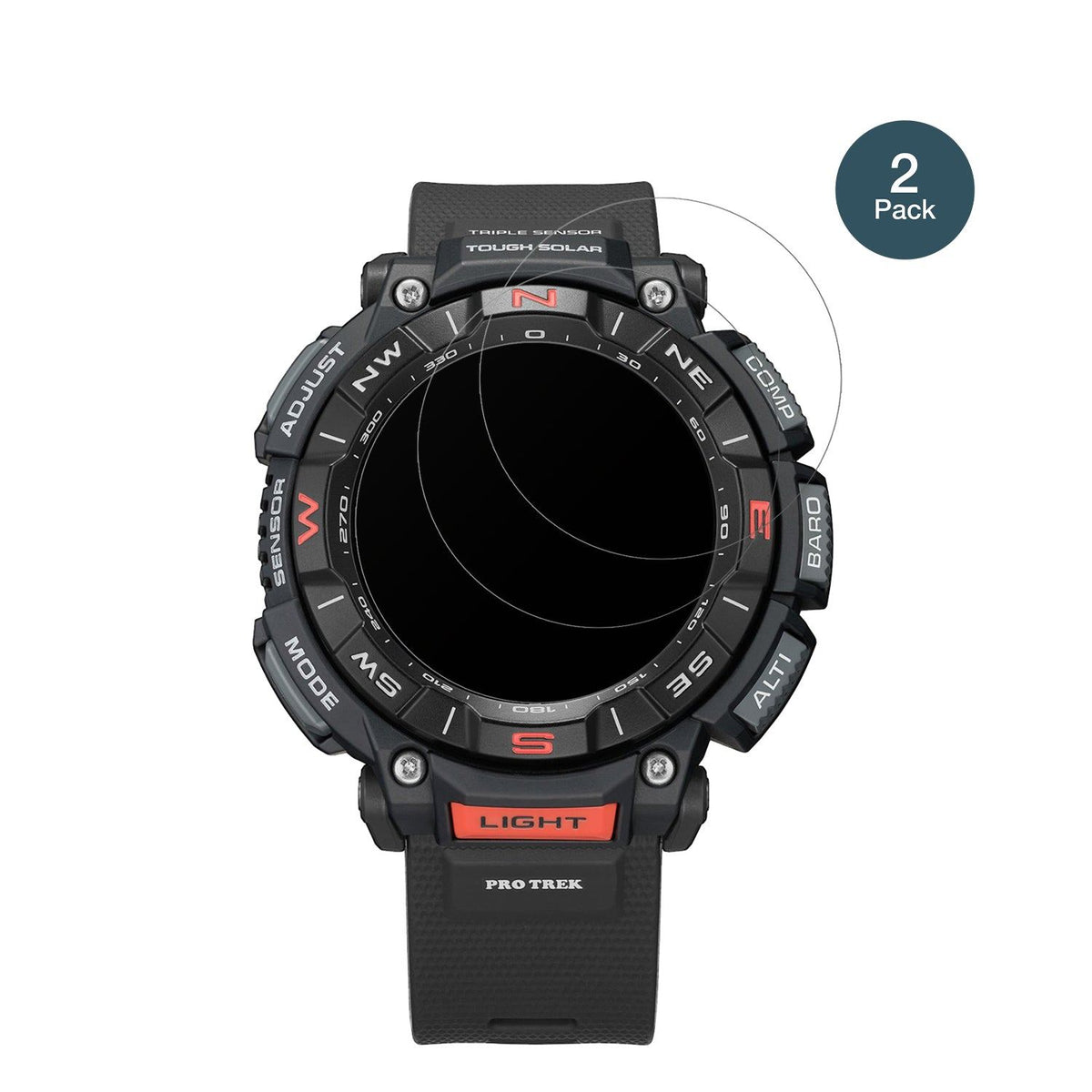 2x 9H Schutzfolie matt für Casio Pro Trek PRG-340 Panzerfolie