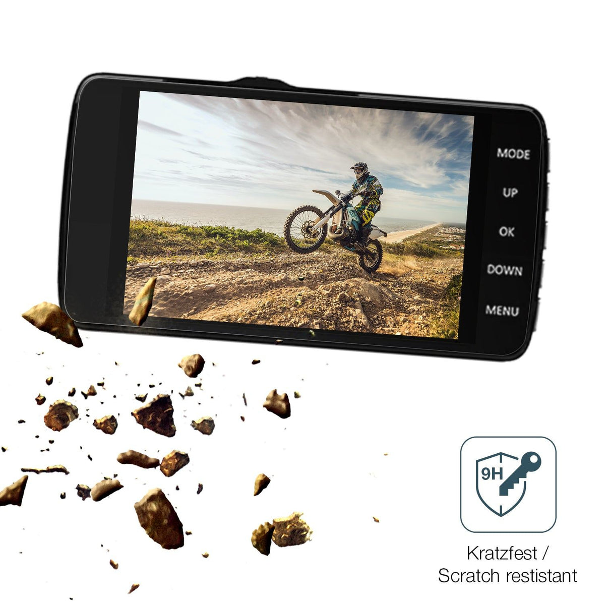 2x 9H Schutzfolie matt für CHORTAU B-T002 Dashcam Panzerfolie
