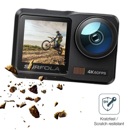 2x 9H Schutzfolie matt für Surfola Action Cam 4K Panzerfolie