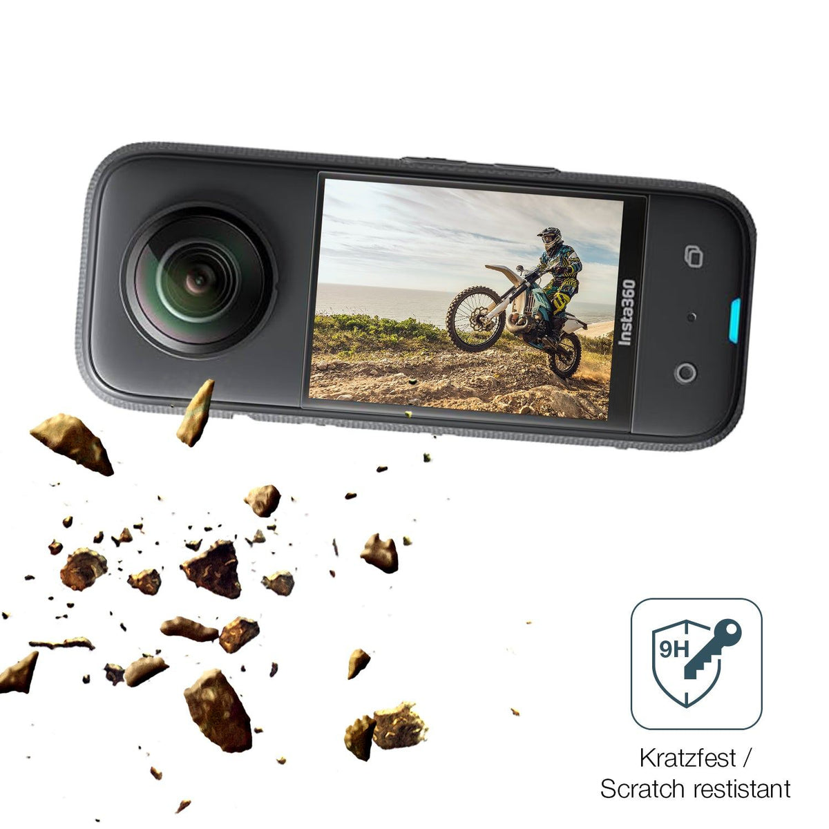 2x 9H Schutzfolie matt für Akaso 360 Grad Action Cam Panzerfolie