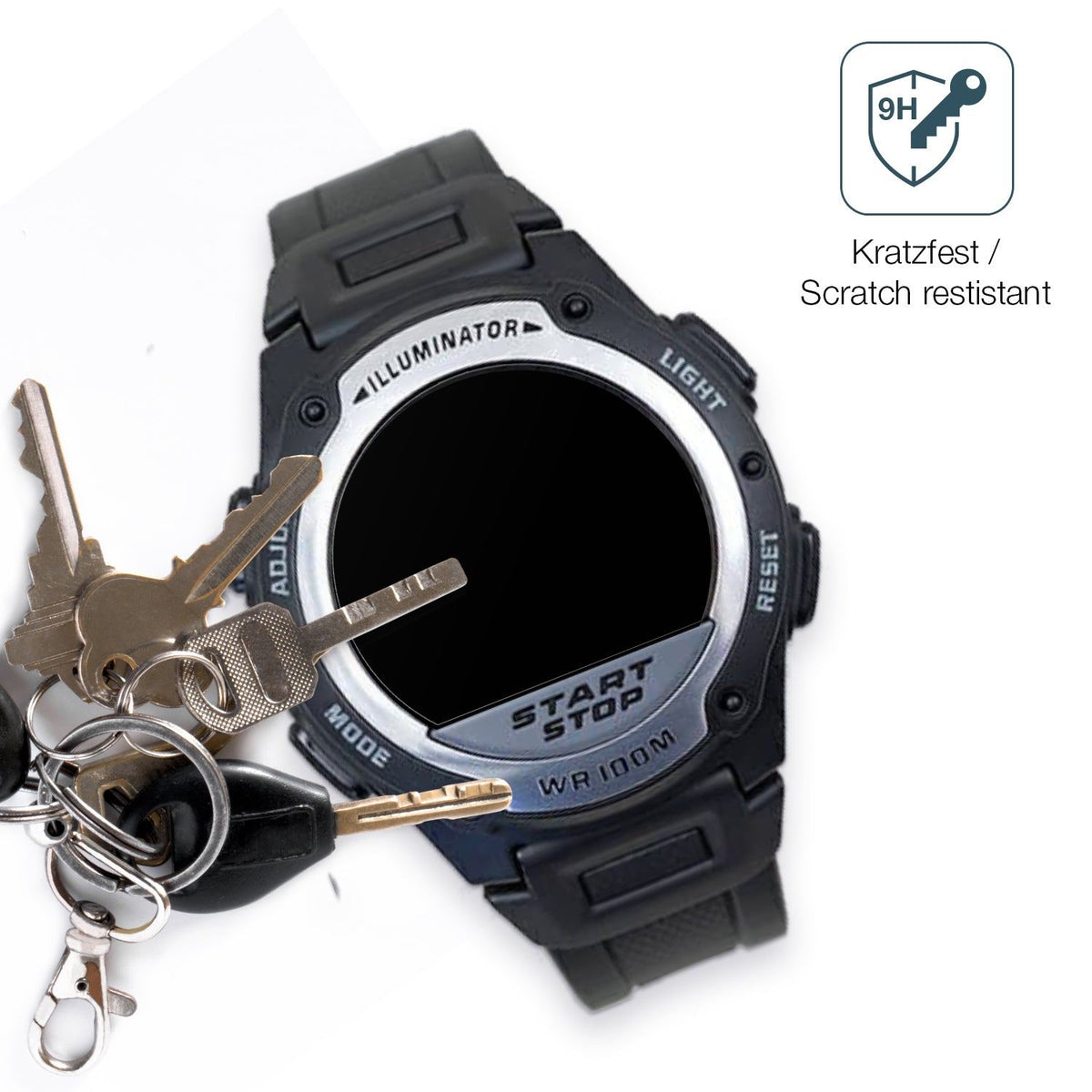 2x 9H Schutzfolie matt für Casio W-756 Panzerfolie