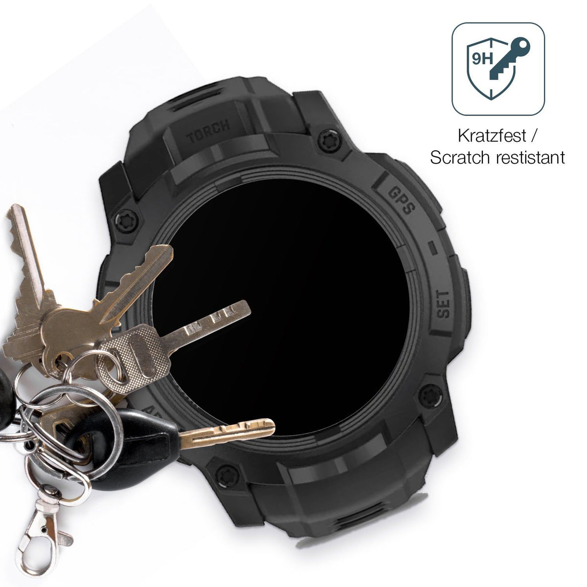 2x 9H Schutzfolie matt für Garmin Instinct 3 Solar Tactical Edition 45mm Panzerfolie