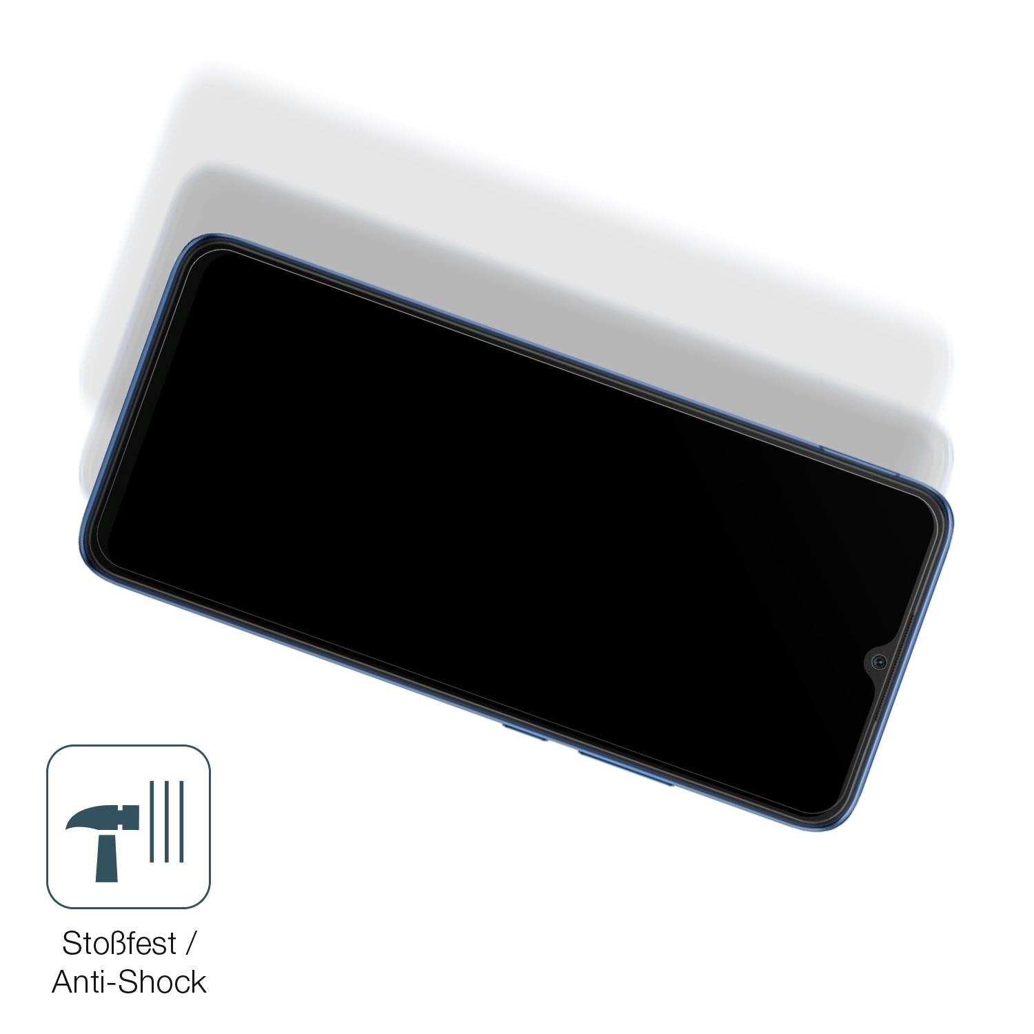 Schutz gegen Kratzer auf dem Xiaomi Redmi 10C Glas durch Schlüssel, Stöße gegen die Tischkante oder Stürze