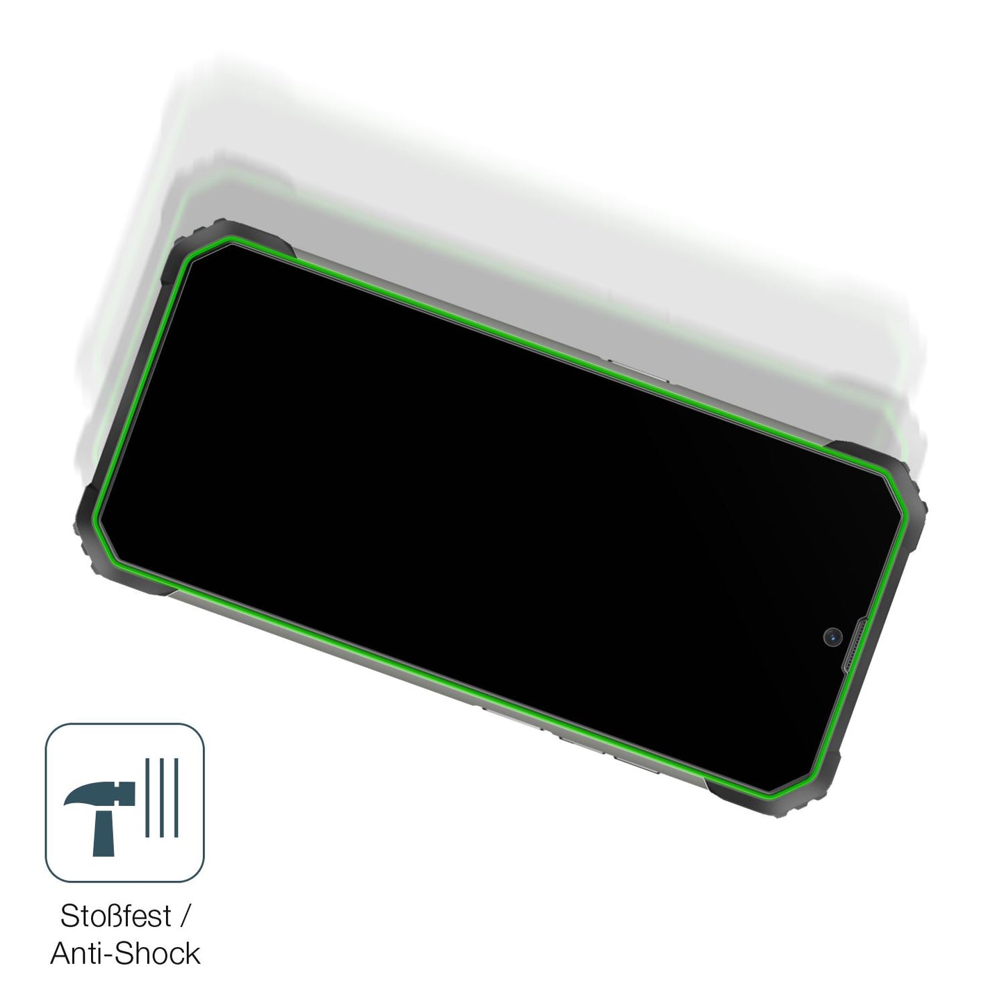 Schutz gegen Kratzer auf dem Blackview BV8800 Glas durch Schlüssel, Stöße gegen die Tischkante oder Stürze