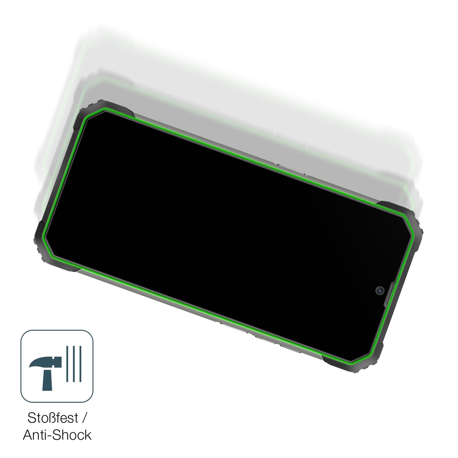 Schutz gegen Kratzer auf dem Blackview BV8800 Glas durch Schlüssel, Stöße gegen die Tischkante oder Stürze