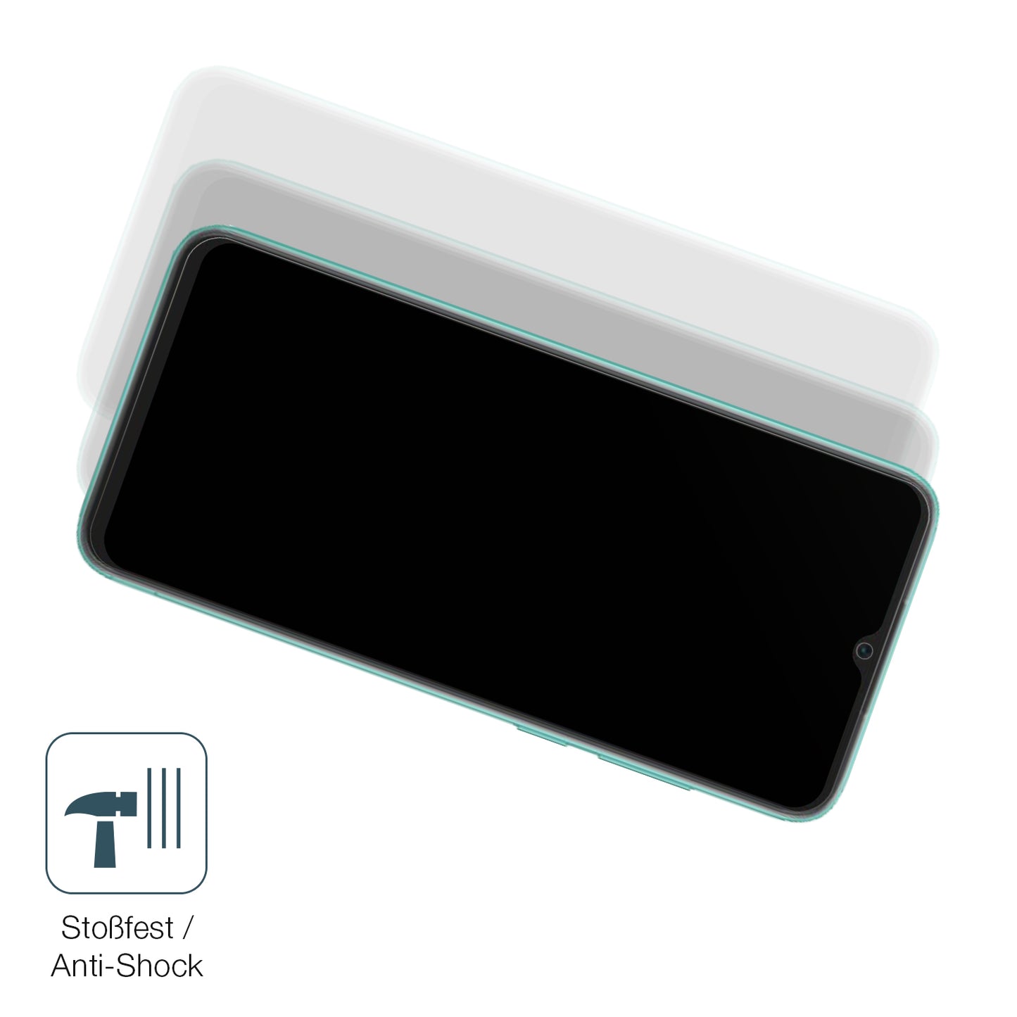 Schutz gegen Kratzer auf dem Blackview A55 Pro Glas durch Schlüssel, Stöße gegen die Tischkante oder Stürze