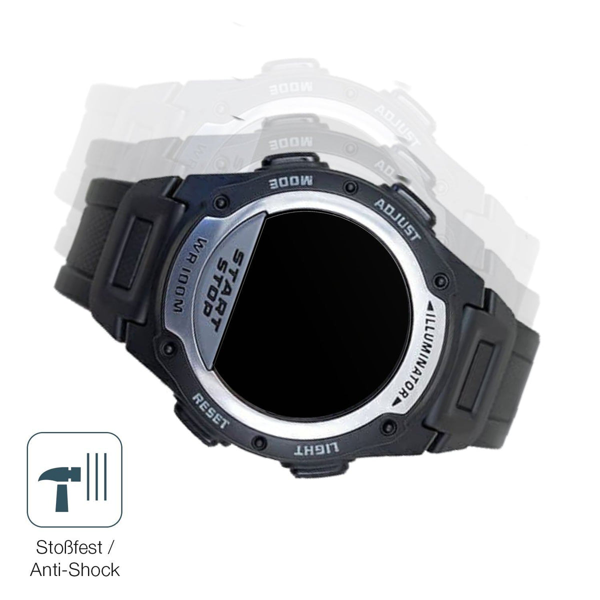 2x 9H Schutzfolie matt für Casio W-756 Panzerfolie