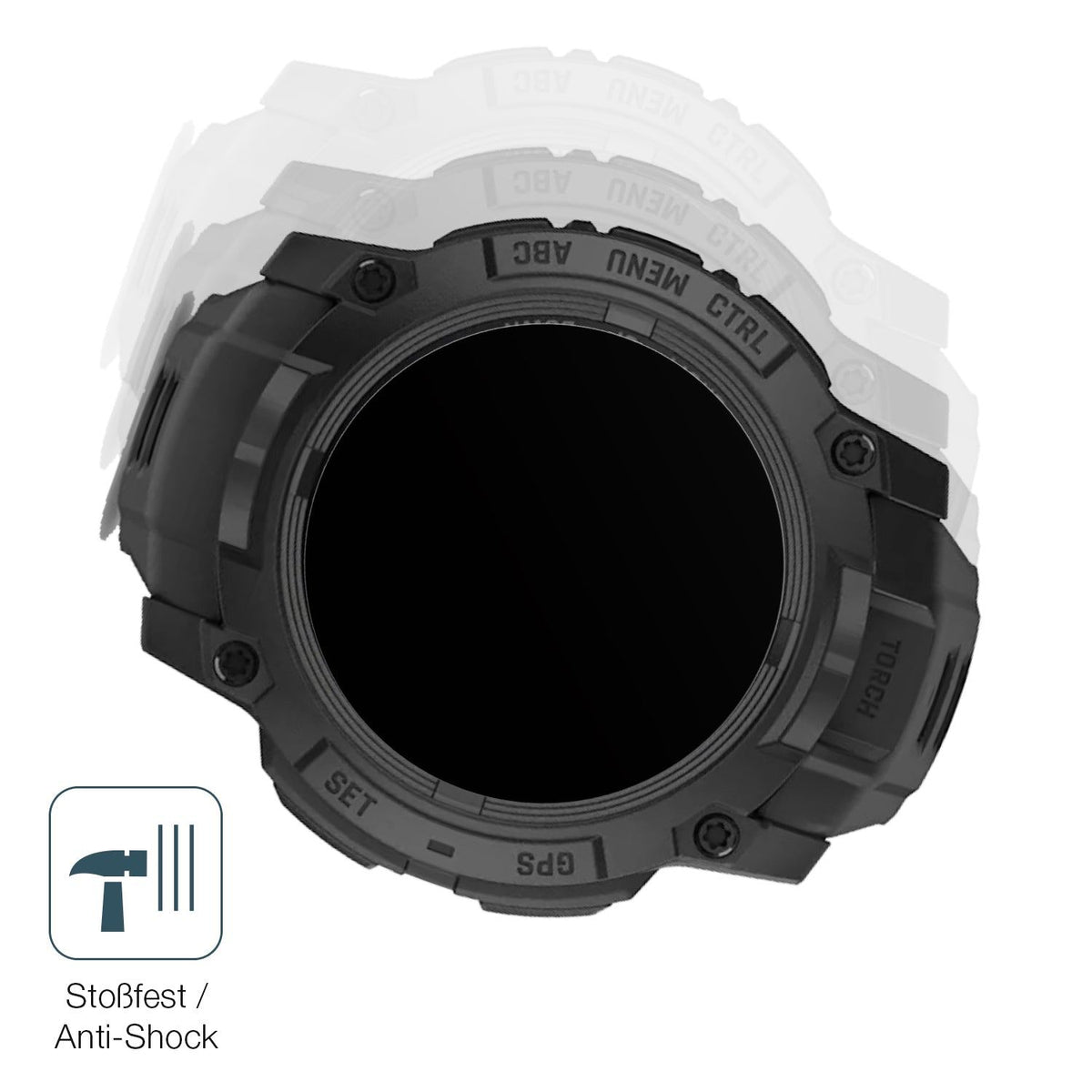 2x 9H Schutzfolie matt für Garmin Instinct 3 Solar Tactical Edition 50mm Panzerfolie