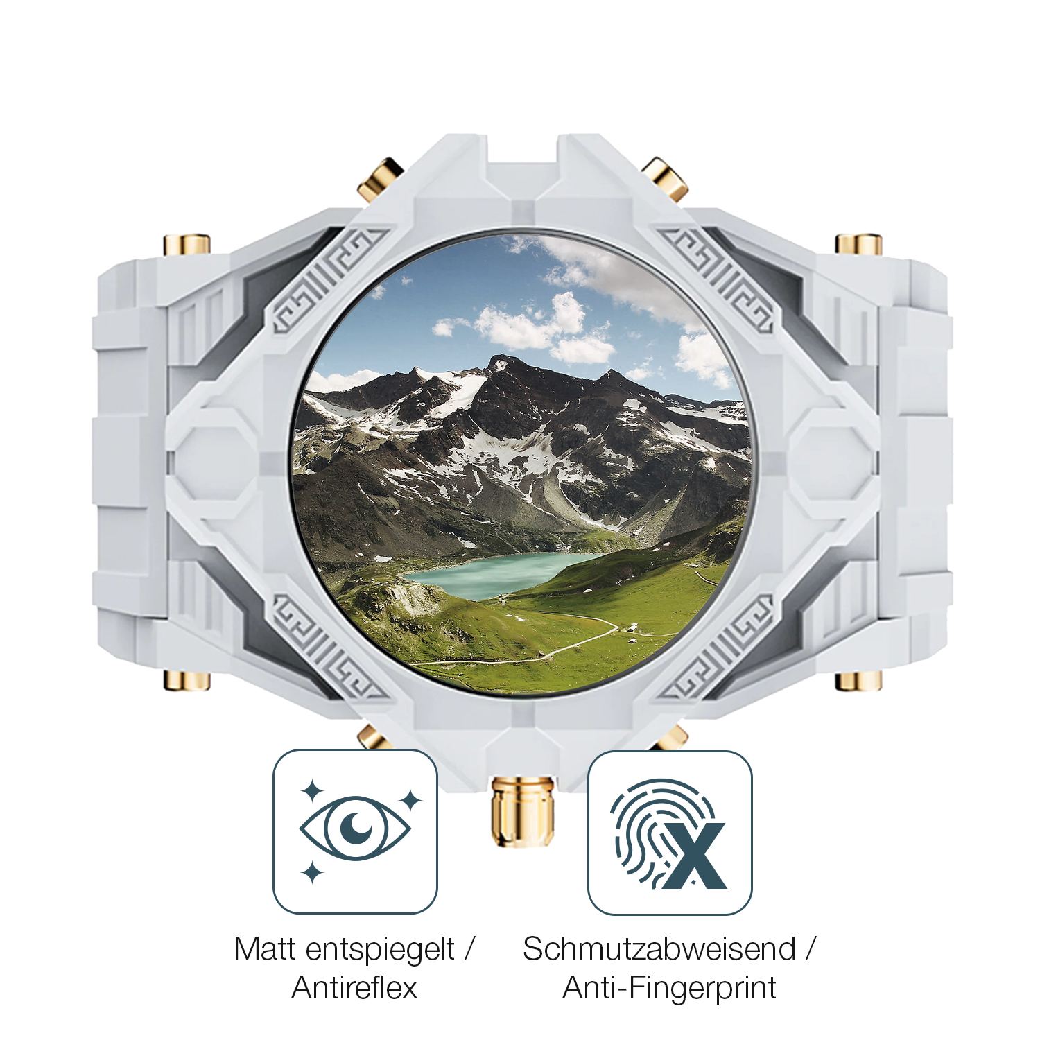 Schutz gegen Kratzer auf dem Rogbid T.rex Smartwatch Glas durch Schlüssel oder Ähnliches