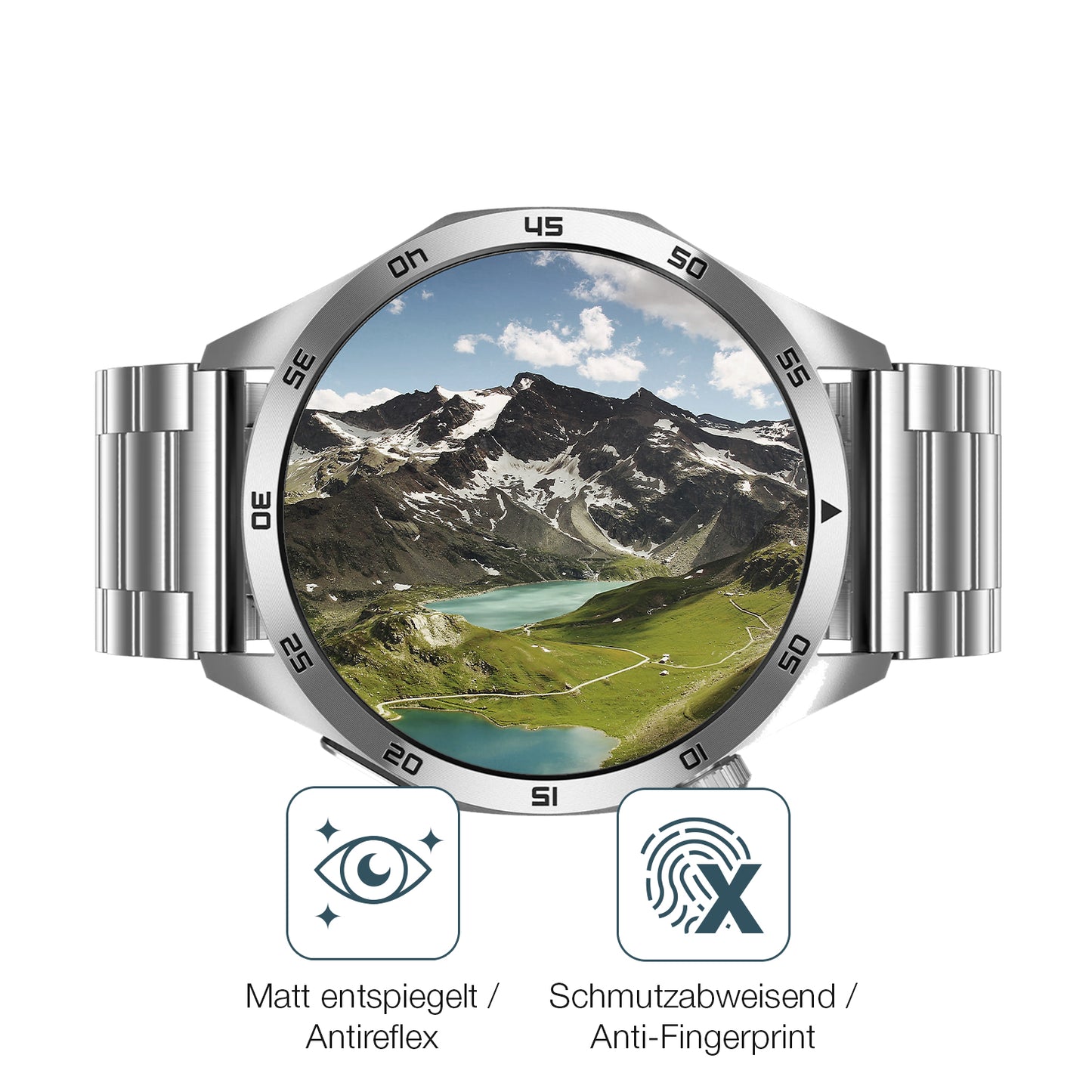 2x 9H Schutzfolie matt für Kardena Care Pro 4 Plus rund Panzerfolie